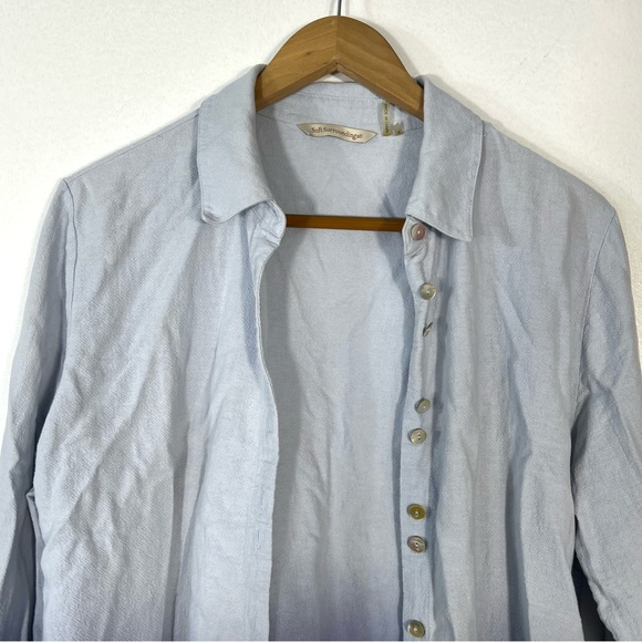 Soft Surroundings Blue Tie Dye Ombré Gauze Tunic Long Sleeve Shirt Sz S - Picture 3 of 11